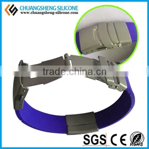 Ebay Hot Selling Silicone Steel Piece Bracelet, Silicone Jewelry, Unique QR Code Printing Bangles thumbnail-6