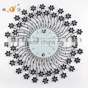 Flower Crystal Metal Wall Digital Clock thumbnail-1