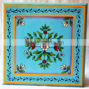 Indian Crafted Hand Painted Wooden Chowki thumbnail-1