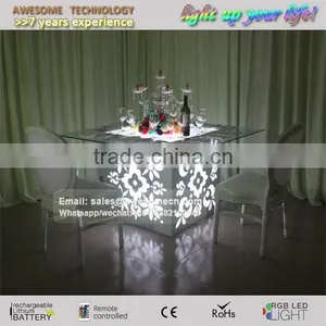 Fancy Led Table, Glass Top Table, Banquet Hall Table for 8 Seater thumbnail-4