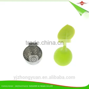 ZY-F1123 Silicone Tea Strainer Infuser Diffuser Filter With Leaf Lid,steel Ball,resting Plate thumbnail-5