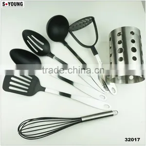 32017 7PCS NYLON KITCHEN TOOLS WITH S/S STAND thumbnail-1