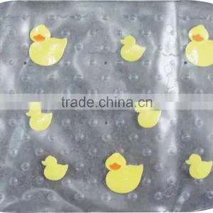 Eco-Friendly Transparent Duck PVC Bath Mat Waterproof, Plastic Bathroom Mat With Suction thumbnail-1