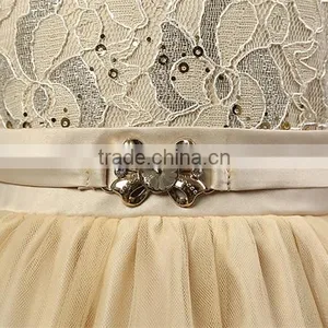 Retro Style Girls Party Wear Dress Kids 2015 New Designer Flower Bowknot Party Formal Ceremonies Dresses For Girls Free Shipping thumbnail-5