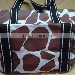 Giraffe Texture Print Canvas Bag for Shopping - Exclusive Animal Print Bag thumbnail-3