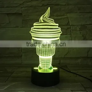 UCHOME 3d Light Model Ice Cream 3d Illusion Table Lighting Lamp thumbnail-3