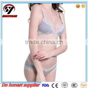 High Quality Elegant Mature Cotton 32 34 36 38 Bra Size Sexy Fashion Bra and Panty thumbnail-3