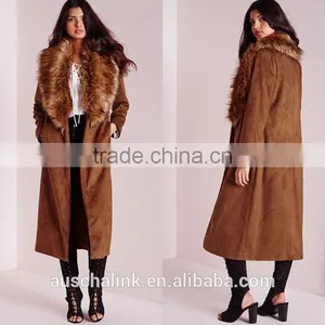 Best Selling High Quality Lady Faux Suede Oversized Winter Coat 2016 thumbnail-6