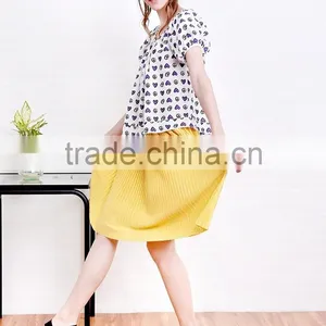 New Style Lady Puff Sleeve Full Screen Printing t Shirt Wholesale thumbnail-4