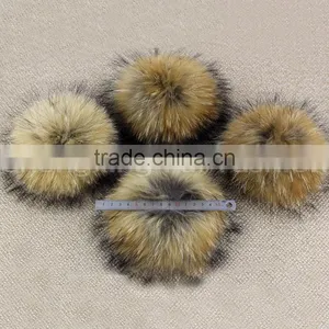 CX-A-65 Nice Handmade Fashionable Raccoon Fur Ball Fur Keyring thumbnail-1