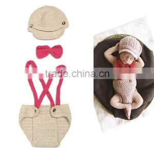 Baby Boy Photo Prop, Hat and Pants Set, Baby Outfit thumbnail-1