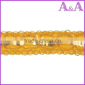 Wholesale Black Braided Embroidered Woven Decorative Metal Chain Trim thumbnail-3