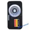 New Camera Style Design Silicone Back Cover Case for IPhone 4S/iPhone 4 (Black thumbnail-1