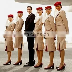 Fashion Tuff Characteristic Wool Fabric for Flight Attendant Corporate Suits Stewardess Uniforms thumbnail-5