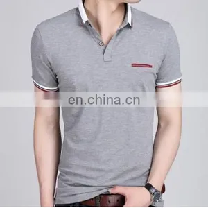 2016 Fashion New Design Solid Color Men's Short Sleeve Polo T Shirt Slim T-shirt With Chest Pocket thumbnail-2