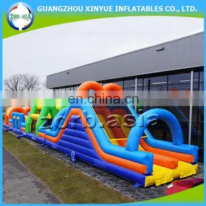 0.55mm PVC Tarpauin Rainbow Outdoor Inflatable Obstacle Course Equipment for Adults thumbnail-1