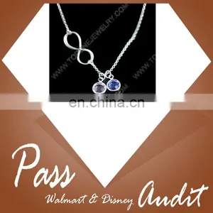 Cheap Wholesale Stainless Steel Infinity Women's CZ Wedding Charms Necklaces Jewelry Gifts thumbnail-1