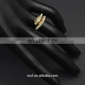 MCR-0028 Latest Fashion Design Gold Fake 18k Snake Ring ,wedding Engagement Ring thumbnail-2