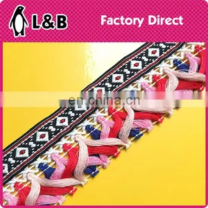 2017 Hot Sale Popular Colorful Soft Garment Jacquard Fringe Trimming thumbnail-1