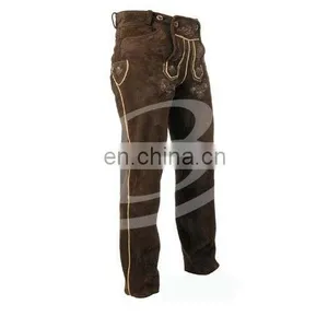 Genuine Suede German Traditional Full Length Leather Pant (Oktoberfest Pant) thumbnail-1