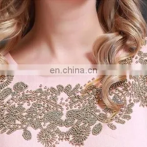 Pleated Short Dresses Beaded Chiffon Women Dresses Summer thumbnail-5