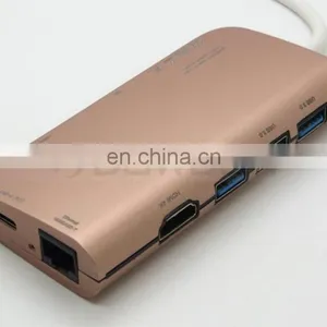 USB C Hub 8 in 1 Multi Port Adapter Type C Combo Hub for Macbook Pro thumbnail-3