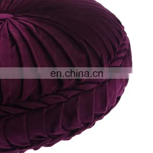 Pumpkin Shaped Circle Round Velvet Purple Wrinkle Cushion Floor Pillow Seat Cushions Chair Pads for Living Room Sofa Deco thumbnail-5
