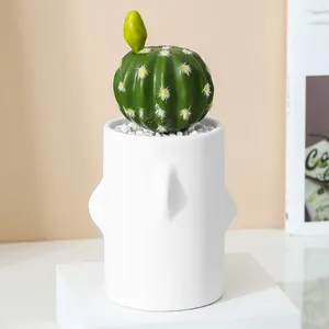 Different Size Cylinder White Succulent Ceramic Vase Flower Pot Quality Home Decor Porcelain thumbnail-3