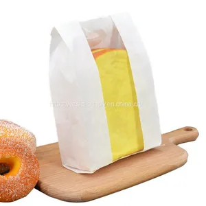 China White Bread Packaging Paper Bags Customized Food Packaging thumbnail-1
