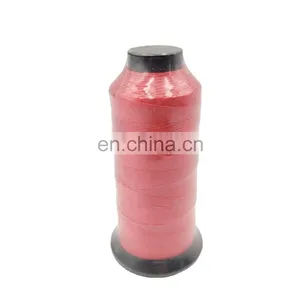 630D/2 Jueqi Factory Sale PET Dyed High Tenacity Sewing Thread Red thumbnail-1
