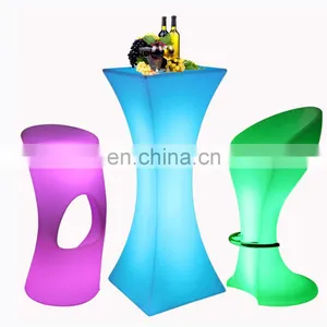 Rgb Colors Glowing Party Nightclub Sofas Bar Tables Outdoor Furniture Banquet Lighting Led Cocktail Bar Table thumbnail-1