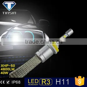New Products XHP50 High Power All-in-One LED Headlight 40w Car Accessories R3 Led Car Headlight R3 4800lm LED Headlight H11 thumbnail-5