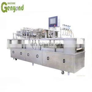 Factory Genyond Semi Automatic Rotary Ice Cream Cone Filling Equipment Ice Cream Cup Filling Sealing Covering Machine thumbnail-2