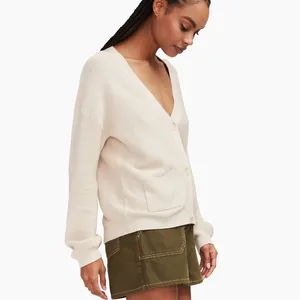 OEM Cashmere Knitwear V Neck Pullover Sweaters thumbnail-1