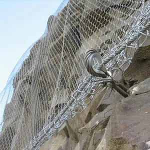 HR20 HR30 HR50 HR100 Rock Barrier Netting Custom-Sized Steel Wire Netting for Mountain Road Safety thumbnail-1