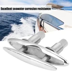 Factory Outlet Marine Grade Stainless Steel Folding Cleat Stud Mount Pop up Cleat for Sailboat Hardware thumbnail-2