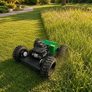 Small 4WD Remote Control Lawn Mower 6HP 550mm Cutting Width CE EPA Certified Robot Grass Cutter for Alfalfa thumbnail-1