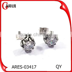 Black Stainless Steel Women Jewelry Flower Stud Earrings thumbnail-3
