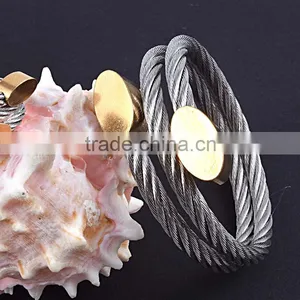 Fashion Jewelry 2016 Wire Stainless Steel Bracelet & Rings Costume African Jewelry Sets thumbnail-2