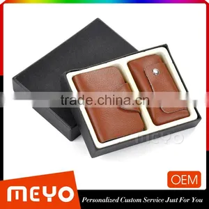 Cheap Split Soft Leather Card Organizer Bag With Keychain Holder thumbnail-1