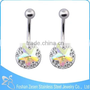 Factory Direct Sale Fashion Clear Crystal Wholesale Surgical Steel Navel Belly Ring thumbnail-3