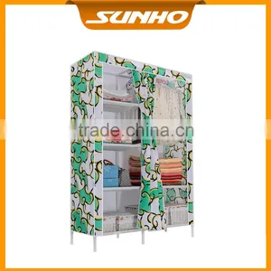 Portable Steel Tube Folding Cotton Cloth Wardrobe thumbnail-1