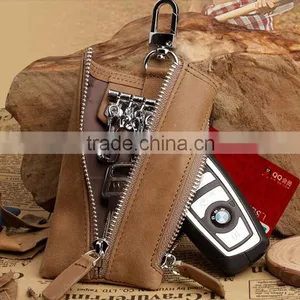 China Factory Zipper Key Holder Leather Wallet for Multiple Keys thumbnail-2