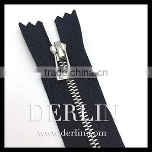 Euro European Shiny Silver High Quality Thin Teeth Zip Metal Zipper thumbnail-2