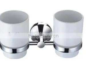 Fashion Wallmounted Chrome Double Cup & Tumbler Holder Bathroom & Hotel Accessories thumbnail-1