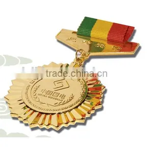 Gold/siver/bronze Champion Honor Medal With Custom Ribbon thumbnail-1