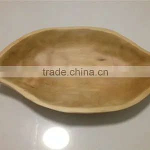 Mango Shape Wood Plate, Wood Chip & Dip Dish, Wooden Divided Serving Dish Plates Dishes thumbnail-4