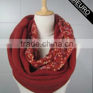 Winter Scarf With Knitted Acrylic and Printed Polyester Scarf Fashion in 2016 BSCI and SEDEX thumbnail-1