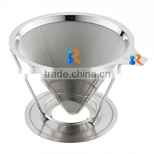 Trade Assurance 18/8 Stainless Steel Reusable Fine Mesh Pour Over Cone Coffee Maker Supplier's Choice thumbnail-5
