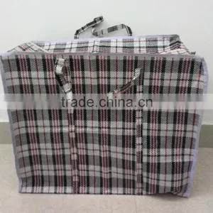 Customized PP Black Check Luggage Travel Sacks Woven Bags Quality Choice thumbnail-2